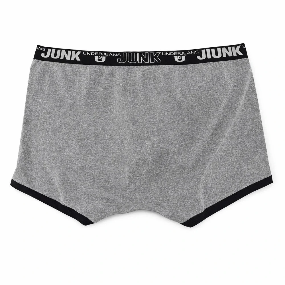 Junk Underjeans Mens Shadow Trunk Silver Heather Grey Logo Underwear 4XL NEW